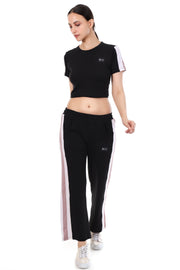 RoseEdge Co-ord Full Set – Stylish Grey Crop Top & Joggers