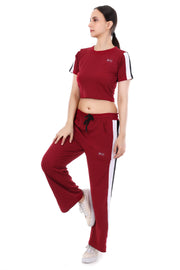 RedRush Co-ord Full Set – Stylish Grey Crop Top & Joggers