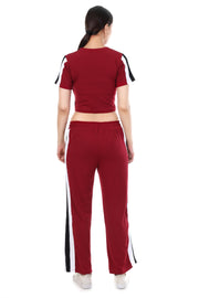 RedRush Co-ord Full Set – Stylish Grey Crop Top & Joggers